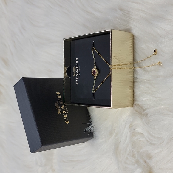 Coach Open Circle Stone Slider Bracelet